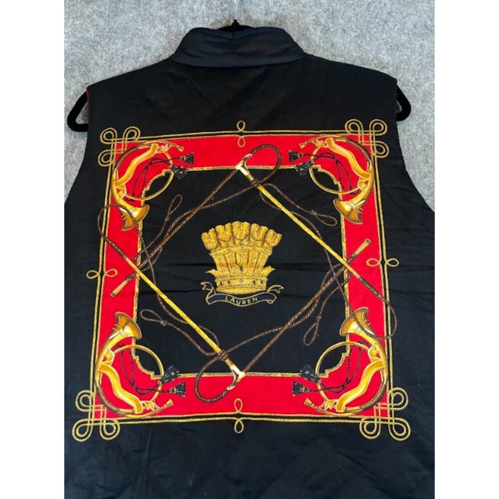 VTG Y2K Lauren Ralph Lauren Puffer Vest Women L Crest Logo Reversible Equestrian - Picture 3 of 7